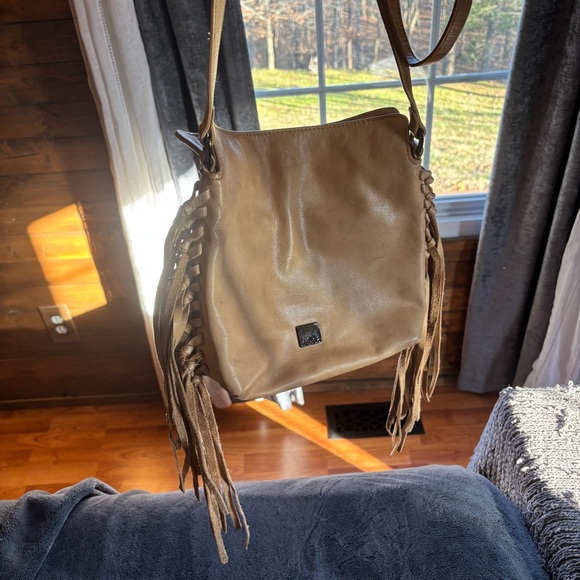 Kooba Real Leather Crossbody Purse, Western Leather Tassels - Picture 2 of 9